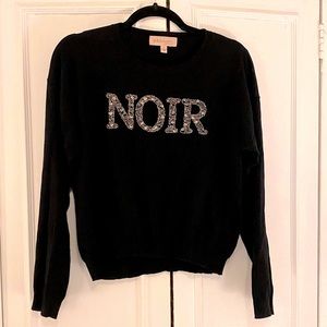 PHILOSOPHY Black Knit lightweight sweater with appliqué detail